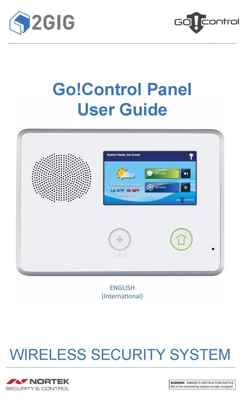 2gig Technologies Go!Control Panel Manuel utilisateur
