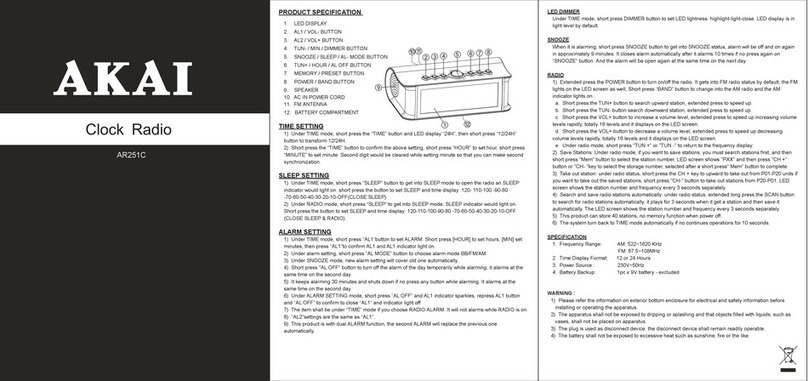 Akai AR251C Manuel utilisateur