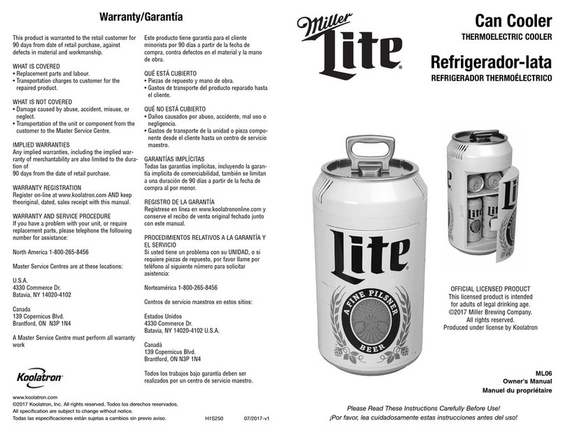 Koolatron Miller Lite Manuel utilisateur