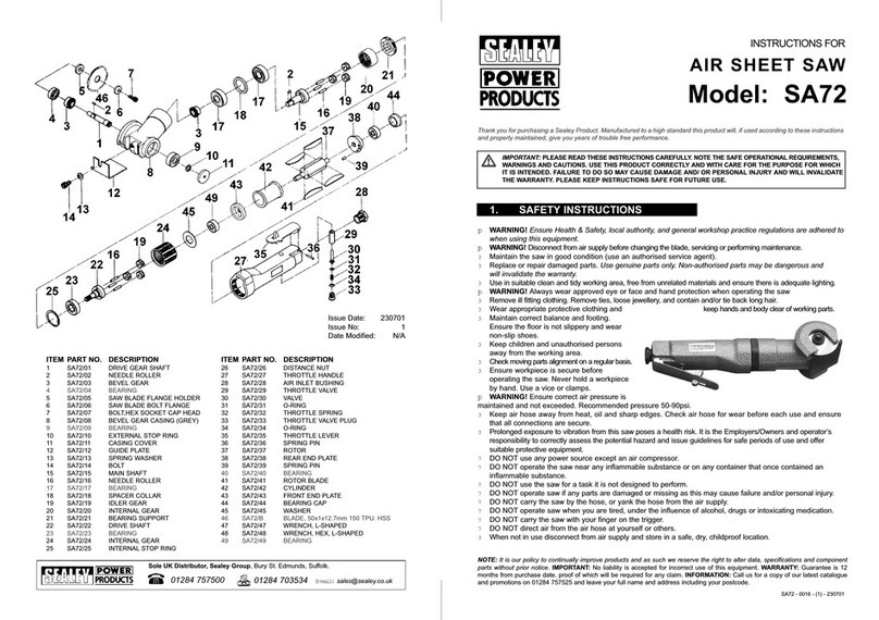 Sealey SA72 Manuel utilisateur