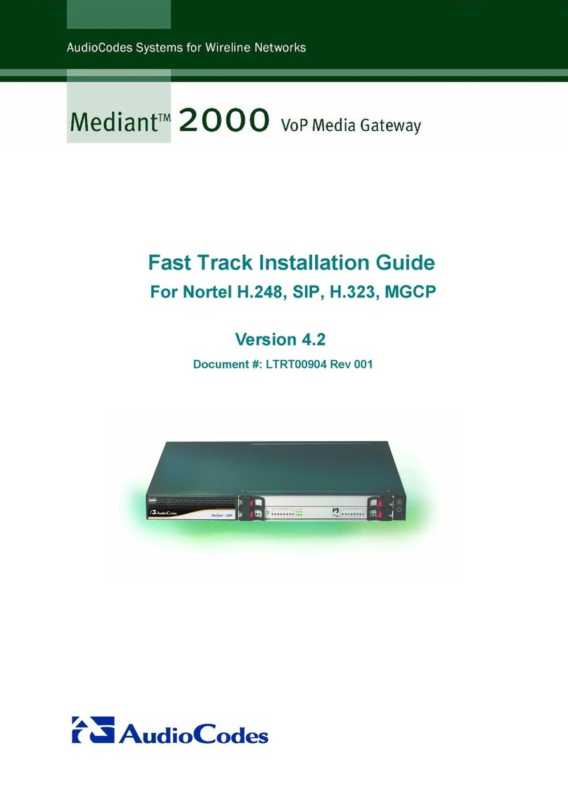 AudioCodes Mediant 2000 Manuel utilisateur