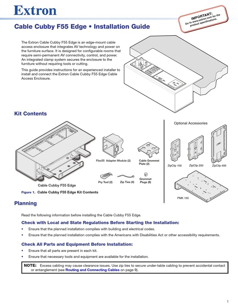 Extron electronics Cable Cubby F55 Edge Manuel utilisateur