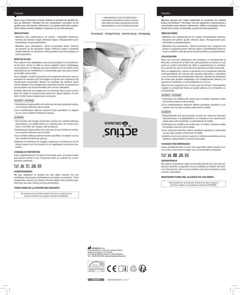 Orliman actius ACE807 Manuel utilisateur