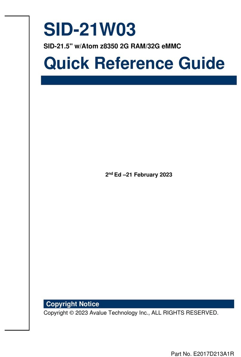 Avalue Technology SID-21W03 Manuel utilisateur