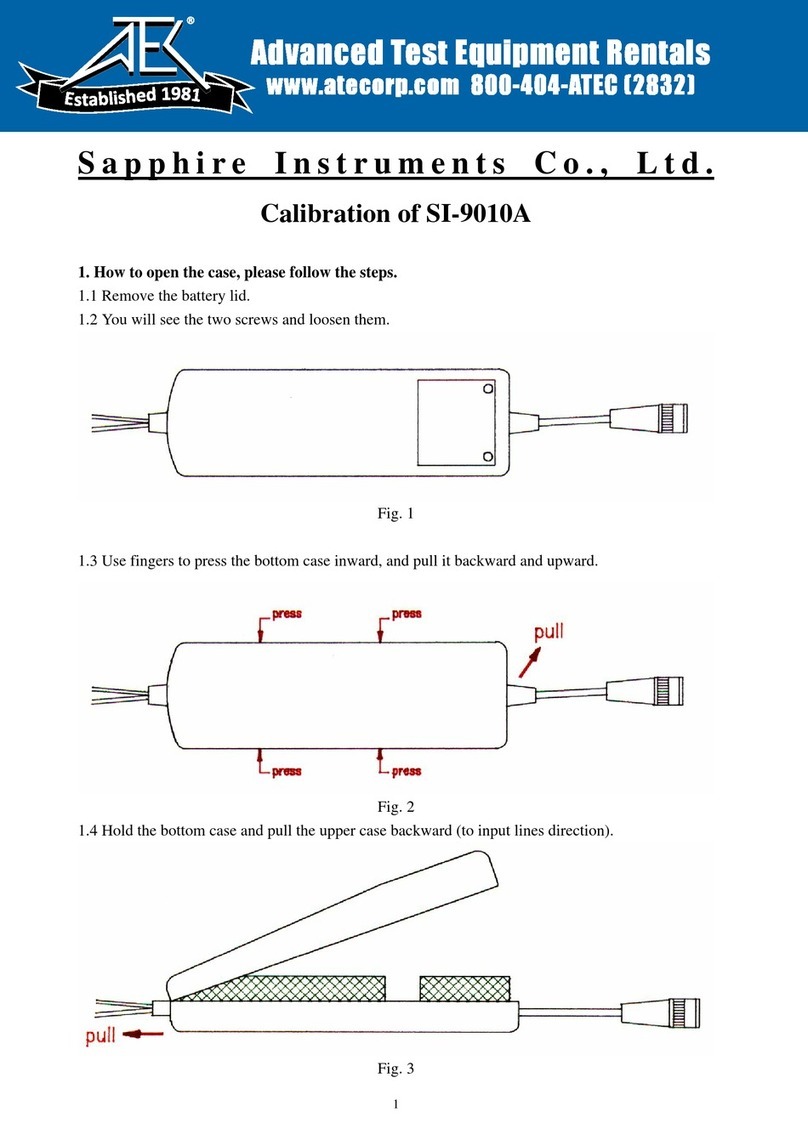Sapphire Instruments SI-9010A Manuel d'utilisation et d'entretien