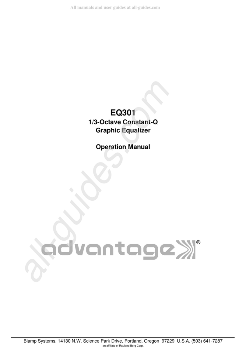 Biamp EQ301 Manuel utilisateur