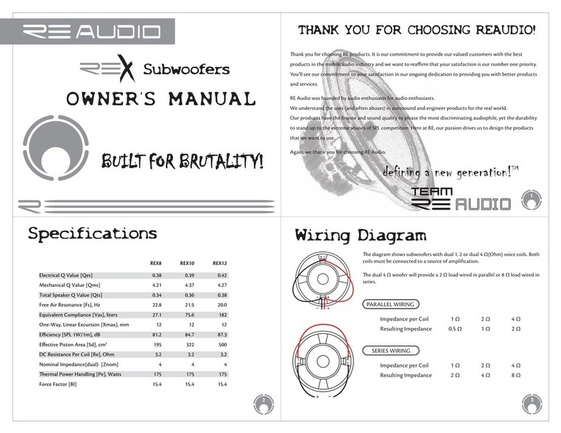 RE Audio REX8 Manuel utilisateur RE Audio REX8 Manuel utilisateur