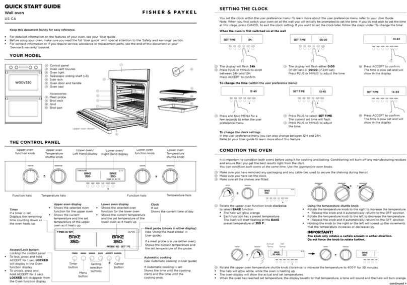 Fisher & Paykel WODV330 Manuel utilisateur
