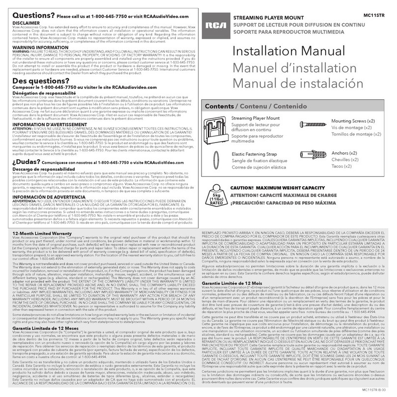 RCA MC11STR Manuel utilisateur