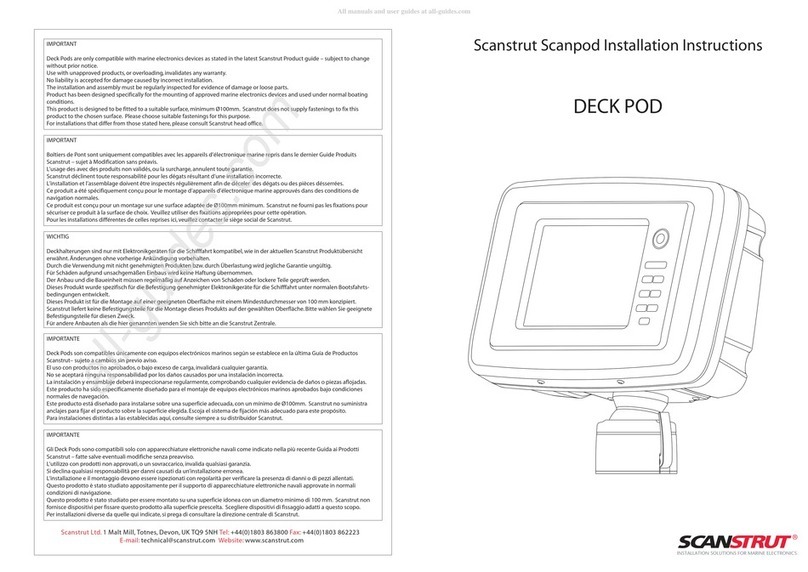 Scanstrut Scanpod Deck Pod Manuel utilisateur Scanstrut Scanpod Deck Pod Manuel utilisateur