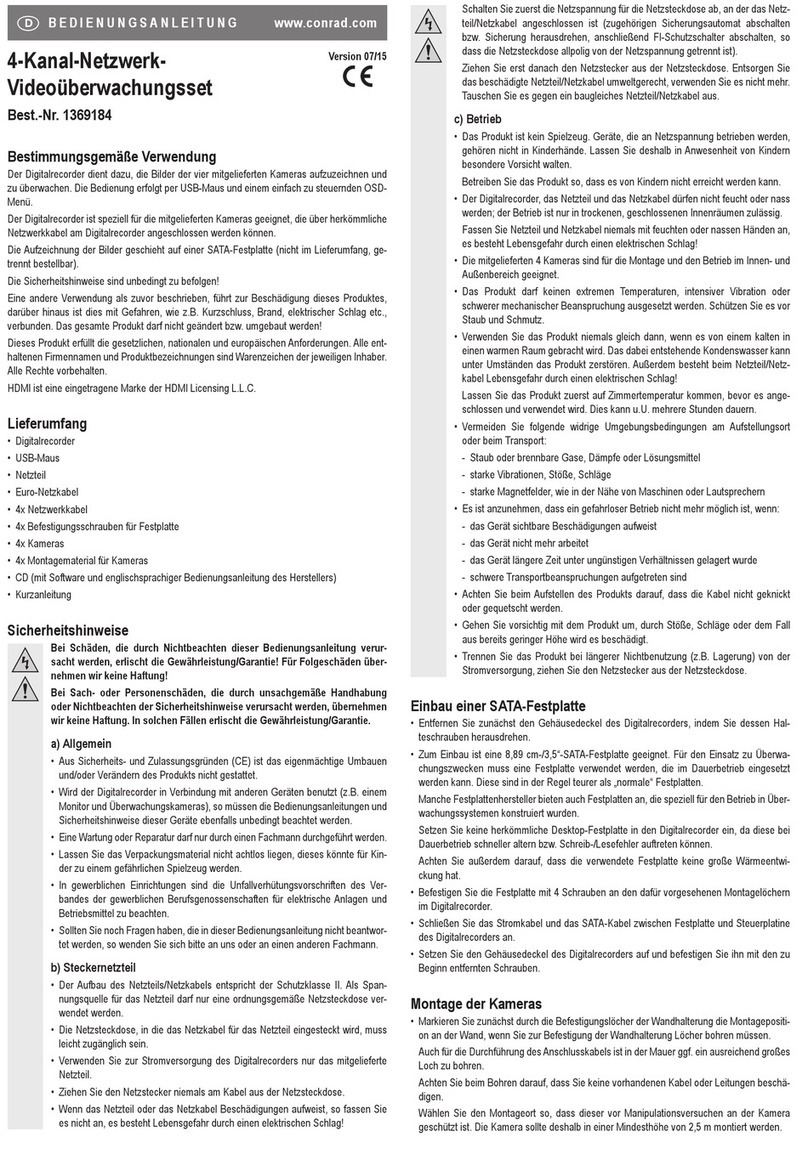 Conrad 1369184 Manuel utilisateur