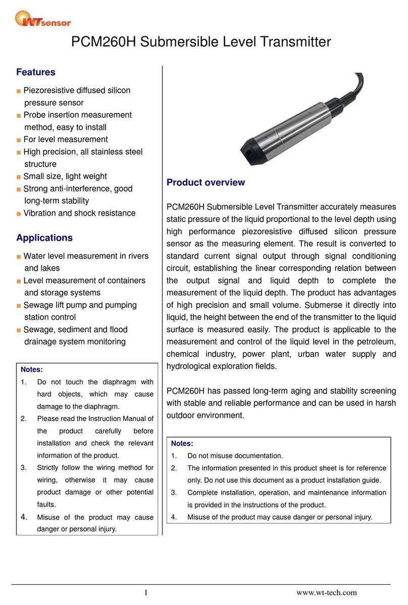 WT sensor PCM260H Manuel utilisateur WT sensor PCM260H Manuel utilisateur