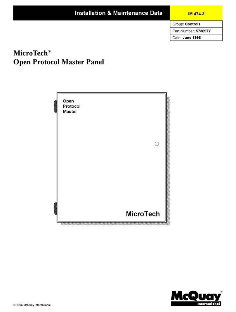 McQuay MicroTech Mode d’emploi