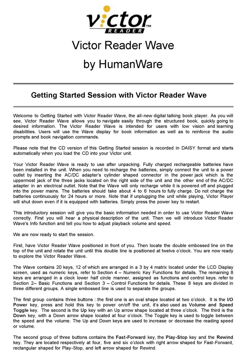 Humanware Victor Reader Wave Manuel utilisateur