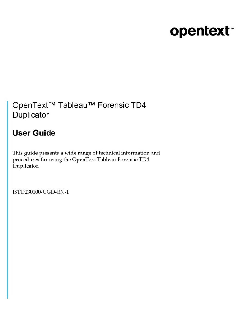 OPENTEXT Tableau Forensic TD4 Manuel utilisateur OPENTEXT Tableau Forensic TD4 Manuel utilisateur