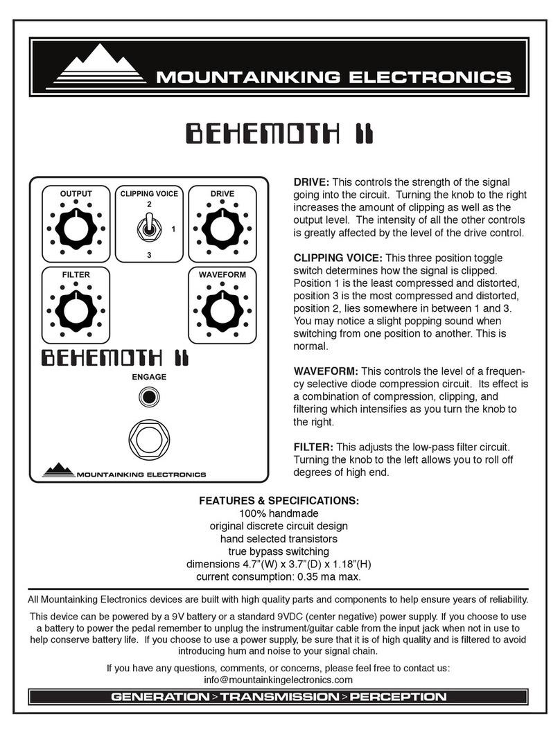 Mountainking Electronics Behemoth II Manuel utilisateur