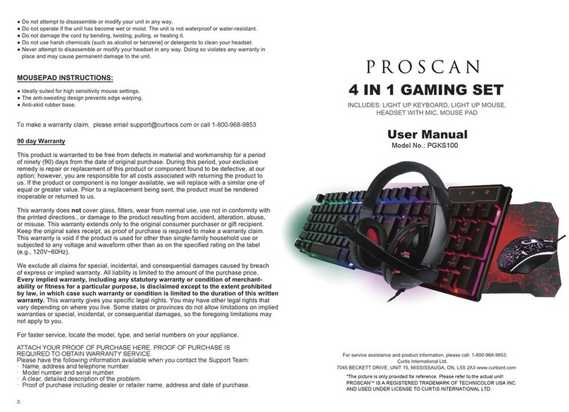 ProScan PGKS100 Manuel utilisateur ProScan PGKS100 Manuel utilisateur