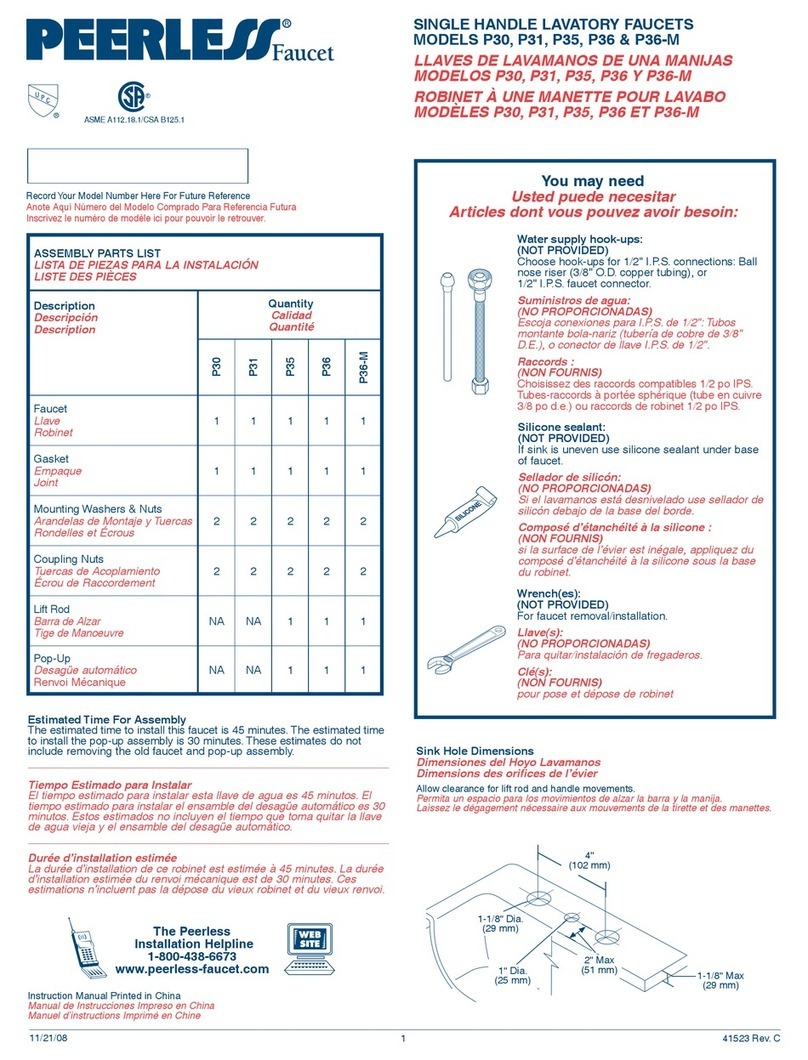 PEERLESS P30 Manuel utilisateur