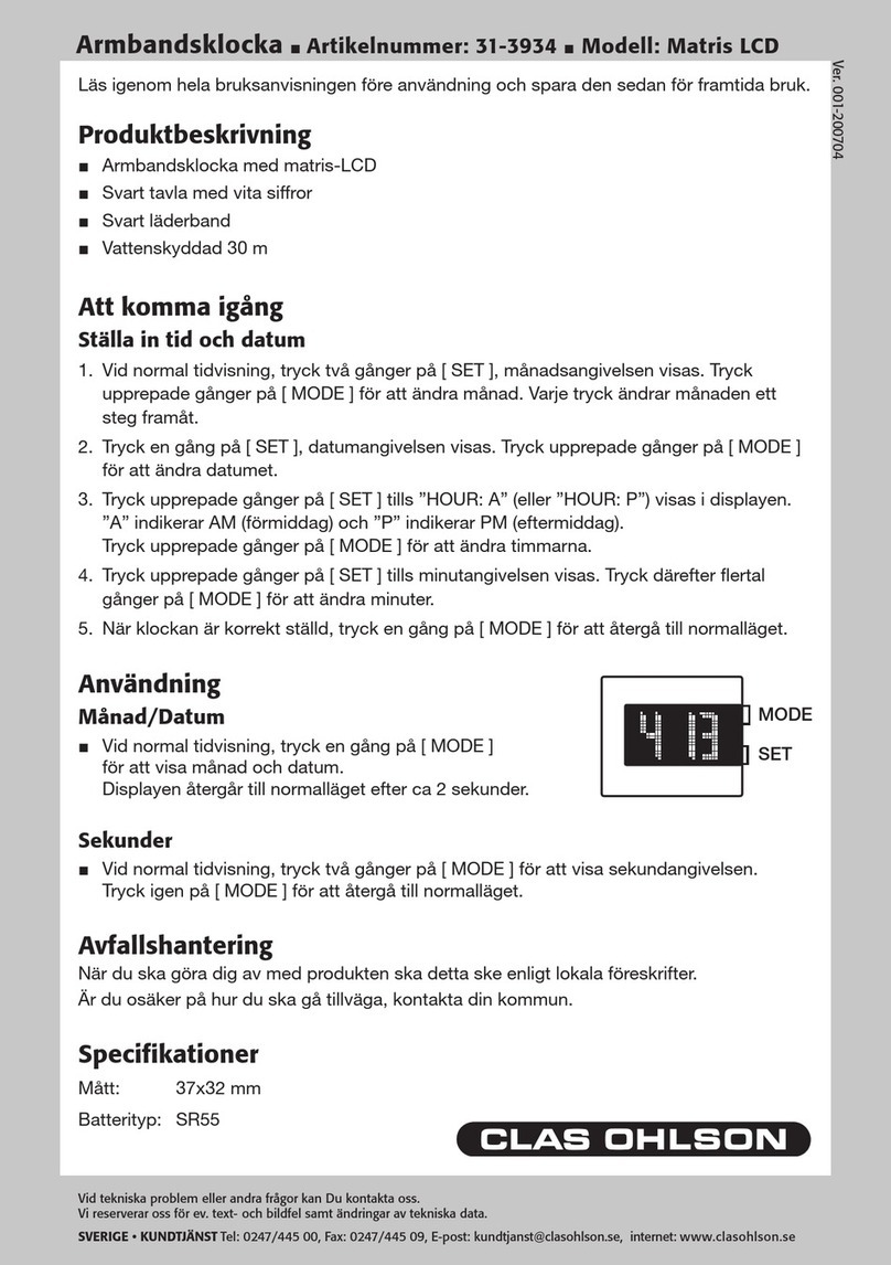 Clas Ohlson Dot Matrix LCD Manuel utilisateur