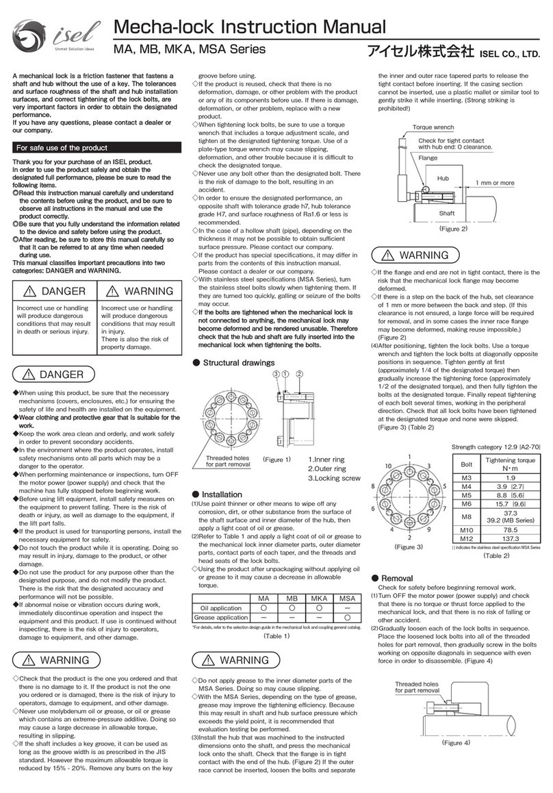 Isel MA Series Manuel utilisateur Isel MA Series Manuel utilisateur