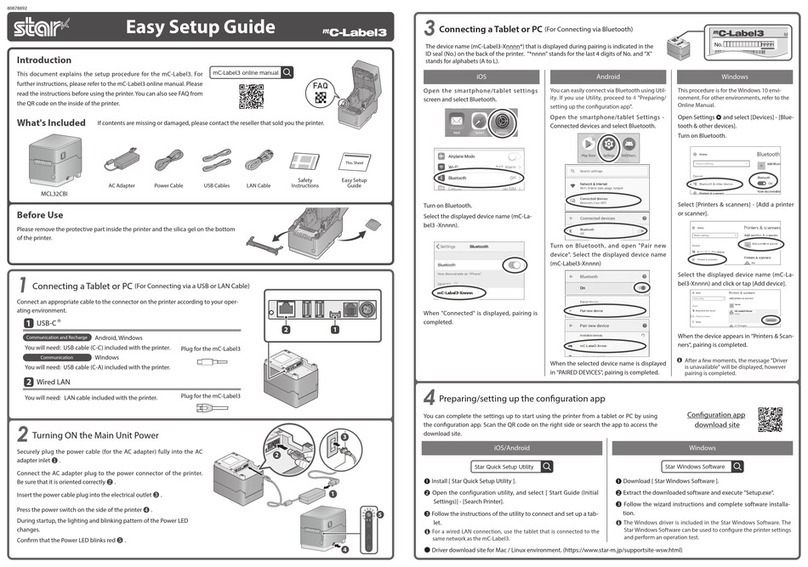 Star mC-Label3 Guide de démarrage rapide