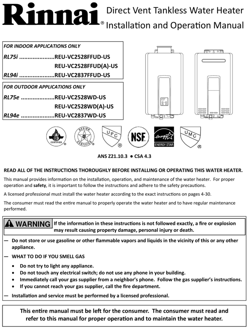Rinnai VC Series Manuel utilisateur