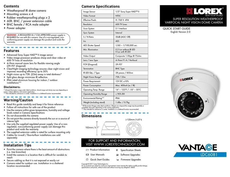 Lorex VANTAGE LDC6081 Manuel utilisateur