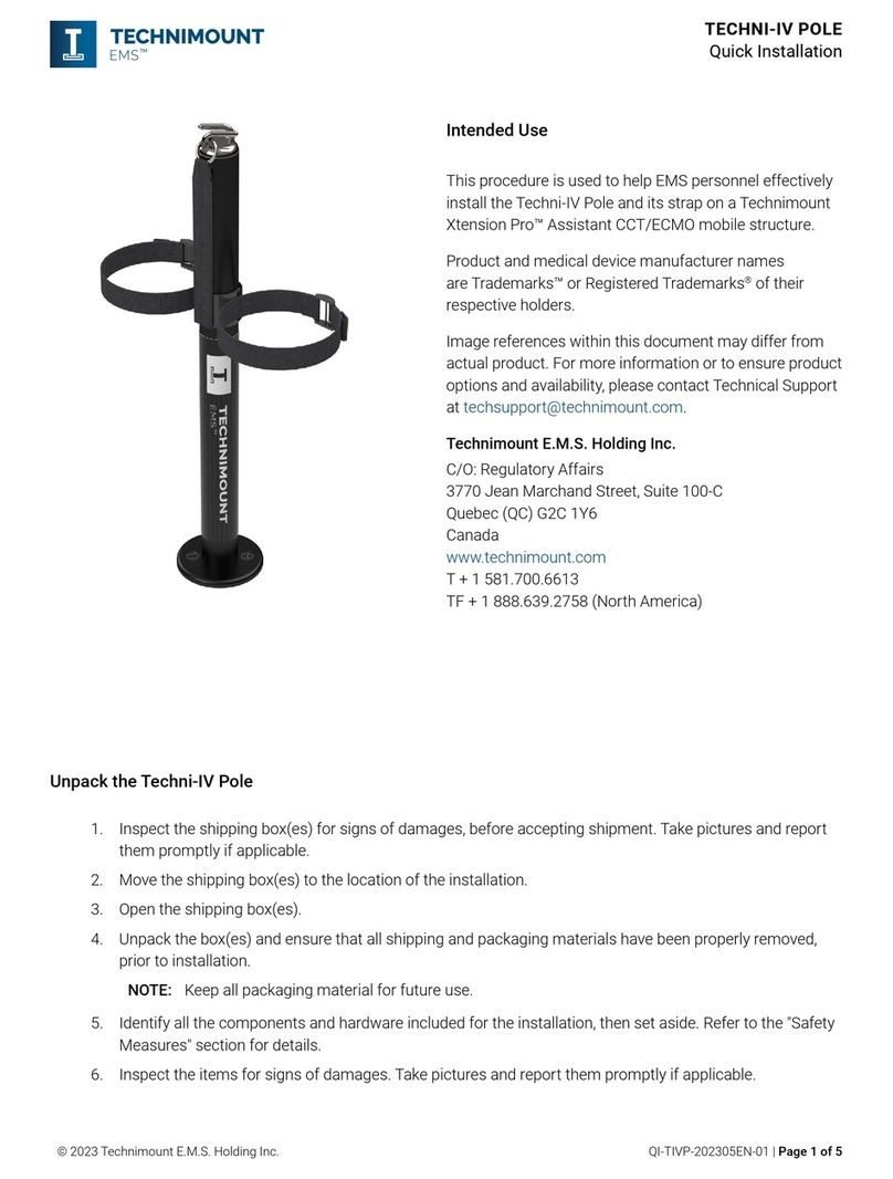 TECHNIMOUNT EMS TECHNI-IV POLE Instructions d'utilisation d'origine TECHNIMOUNT EMS TECHNI-IV POLE Instructions d'utilisation d'origine