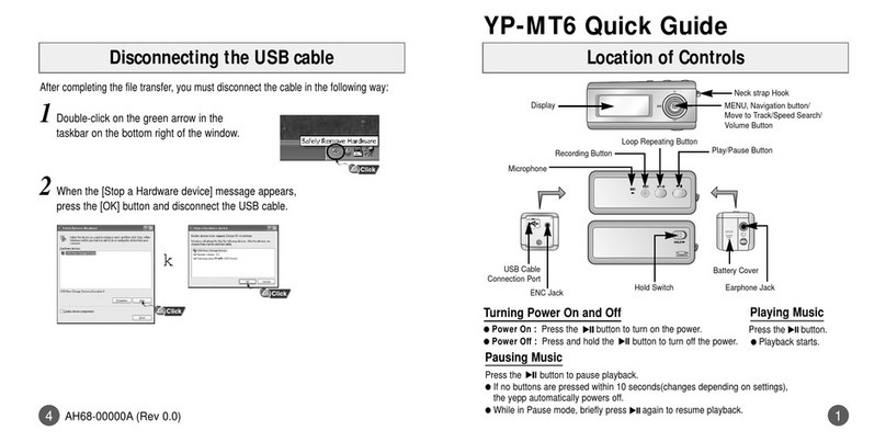 Samsung YEPP YP-MT6 Manuel utilisateur