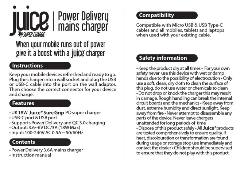 Juice JUI-MAINS-PD-PLUG-3.6A Manuel utilisateur