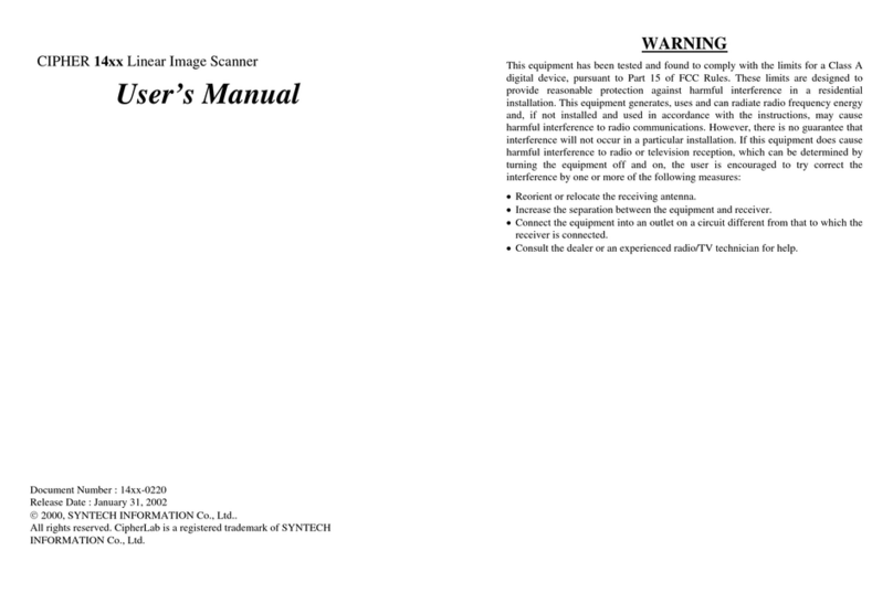 Syntech Information Cipher 14 Series Manuel utilisateur Syntech Information Cipher 14 Series Manuel utilisateur