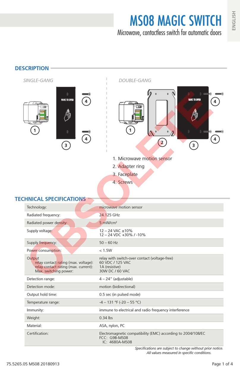 BEA Obsolete MAGIC SWITCH MS08 Manuel utilisateur