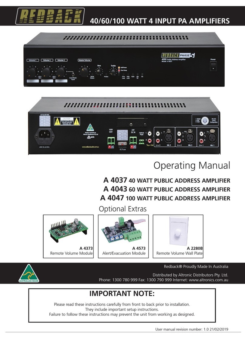 Redback A 4037 Manuel utilisateur