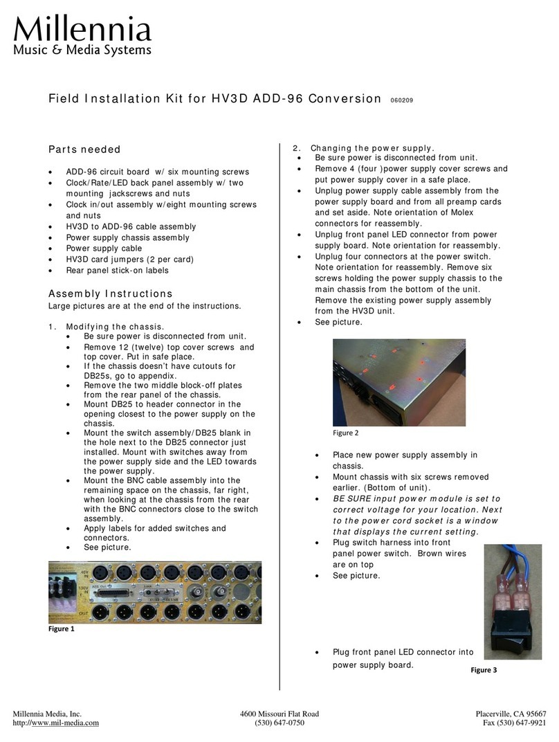 Millennia HV3D ADD-96 Manuel utilisateur Millennia HV3D ADD-96 Manuel utilisateur