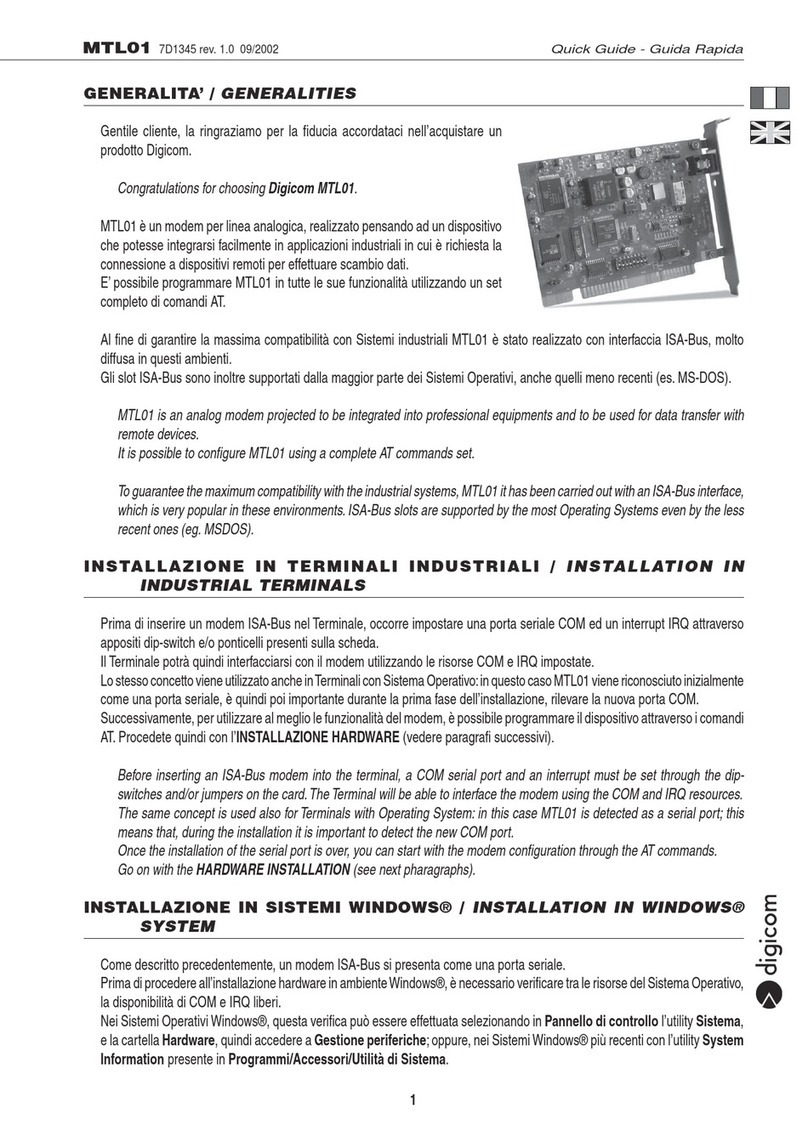 Digicom MTL01 Manuel utilisateur