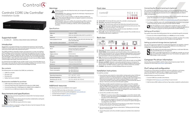 Contro l4 C4-CORE-LITE Manuel utilisateur