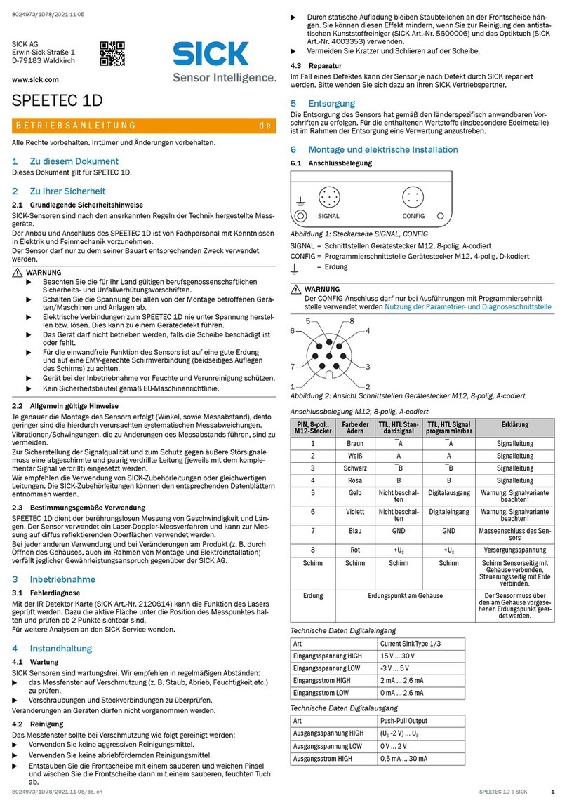 SICK SPEETEC 1D Manuel utilisateur
