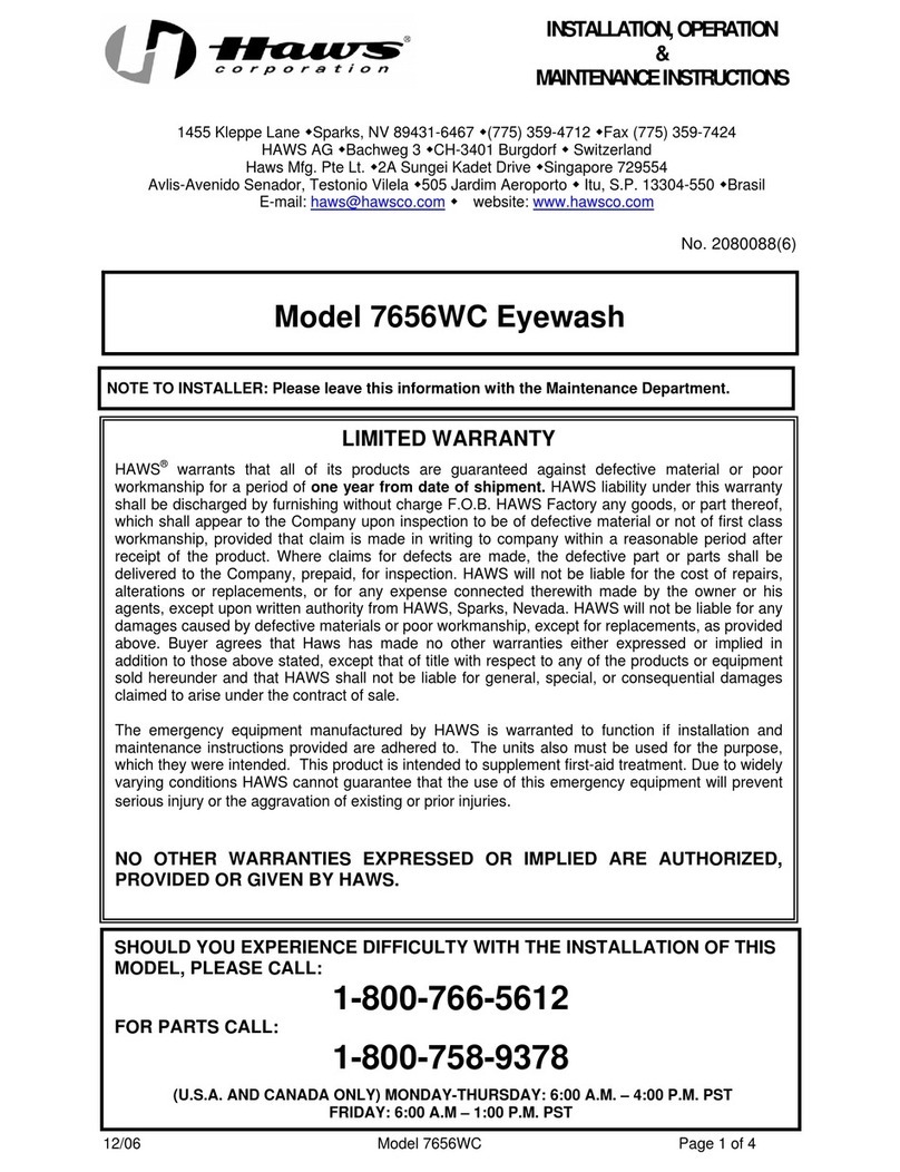 Haws 7656WC Eyewash Mode d’emploi