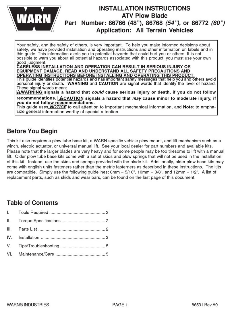 Warn 86766 Manuel utilisateur