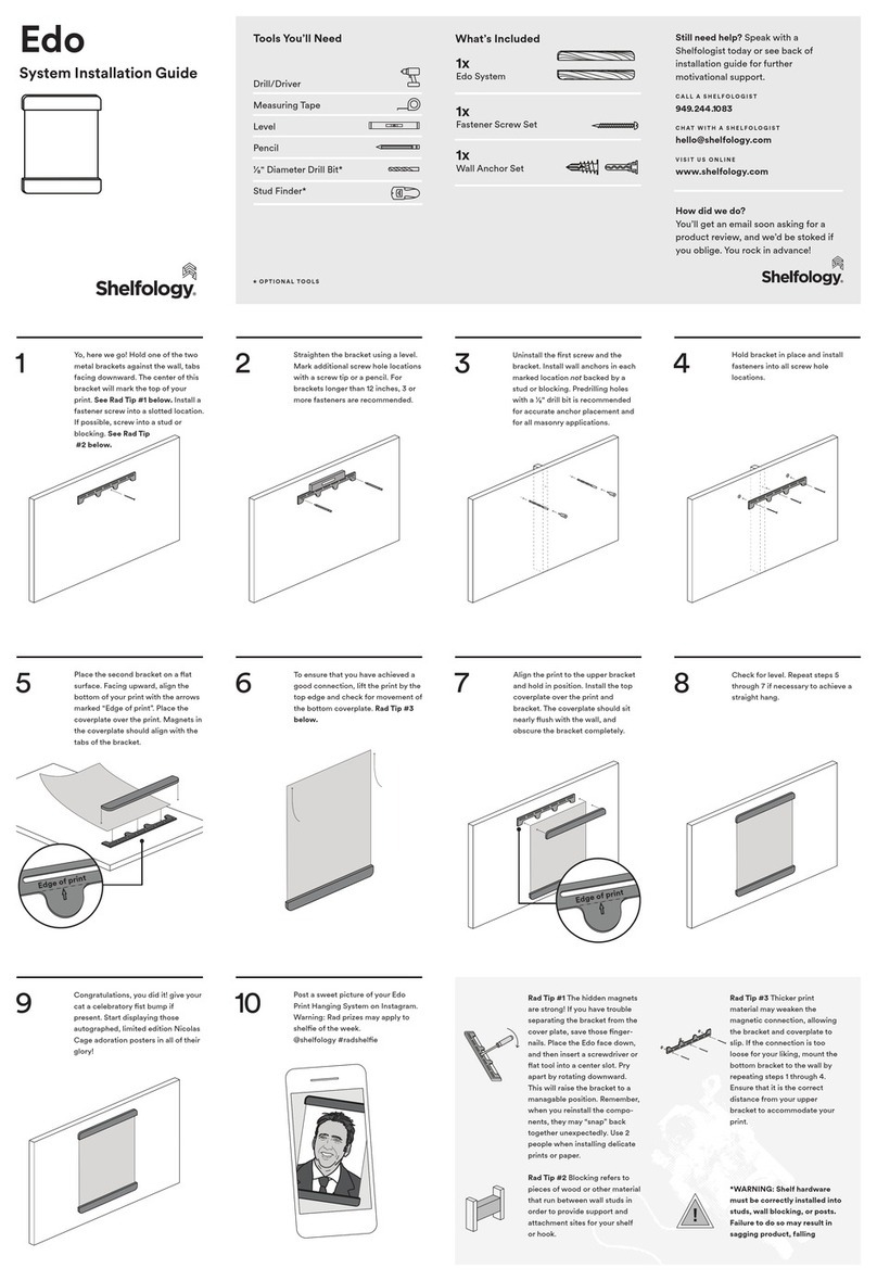 Shelfology Edo Guide de l'utilisateur Shelfology Edo Guide de l'utilisateur