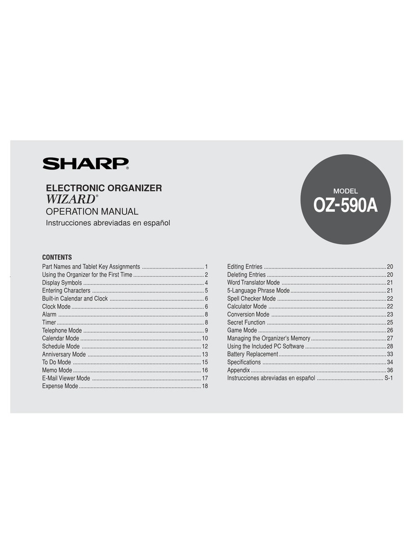 Sharp Wizard OZ-590A Manuel utilisateur