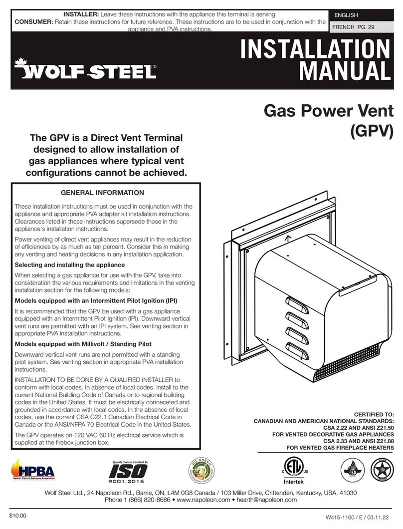 Wolf Steel GPV Manuel utilisateur