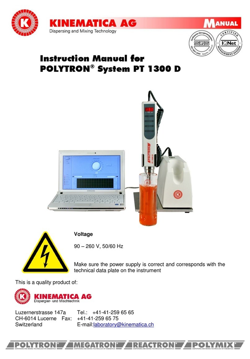 Kinematica POLYTRON SYSTEM PT 1300 D Manuel utilisateur Kinematica POLYTRON SYSTEM PT 1300 D Manuel utilisateur