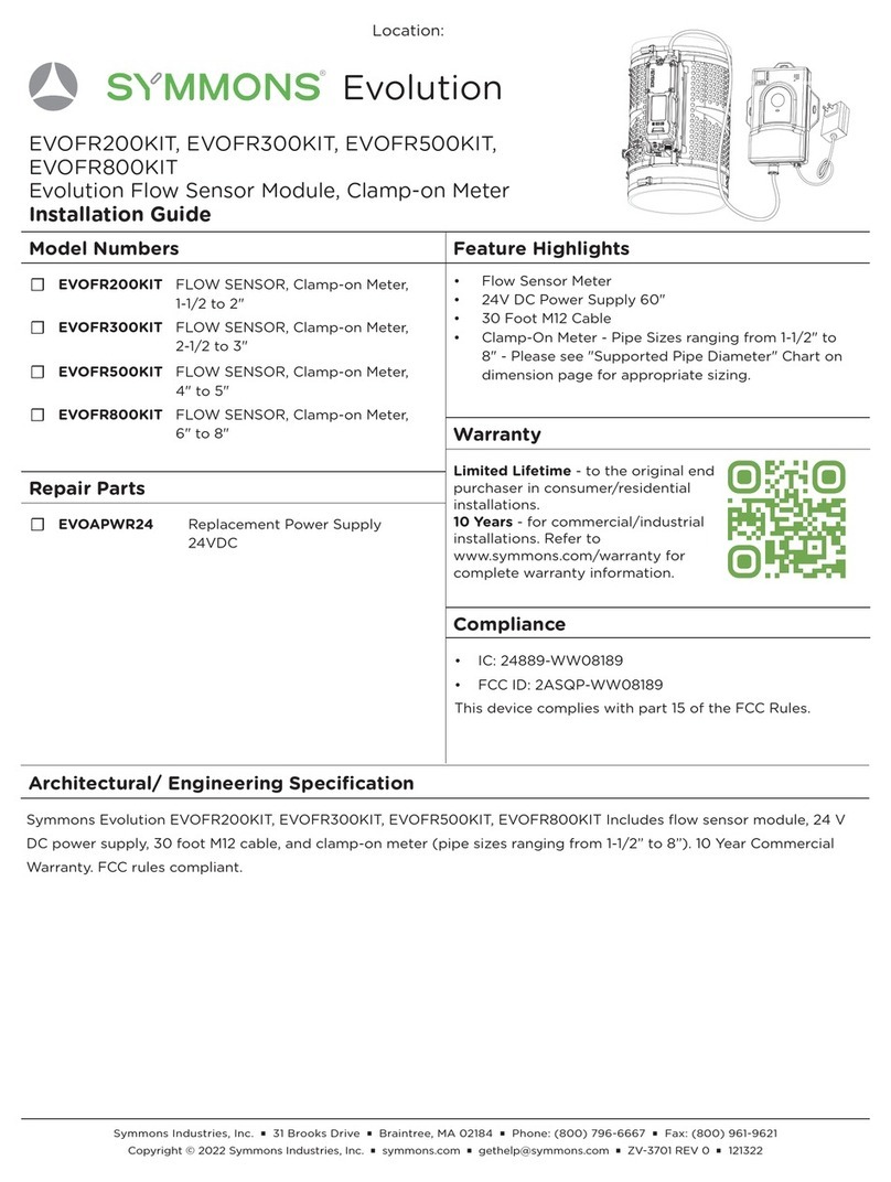 Symmons Evolution EVOFR200KIT Manuel utilisateur Symmons Evolution EVOFR200KIT Manuel utilisateur