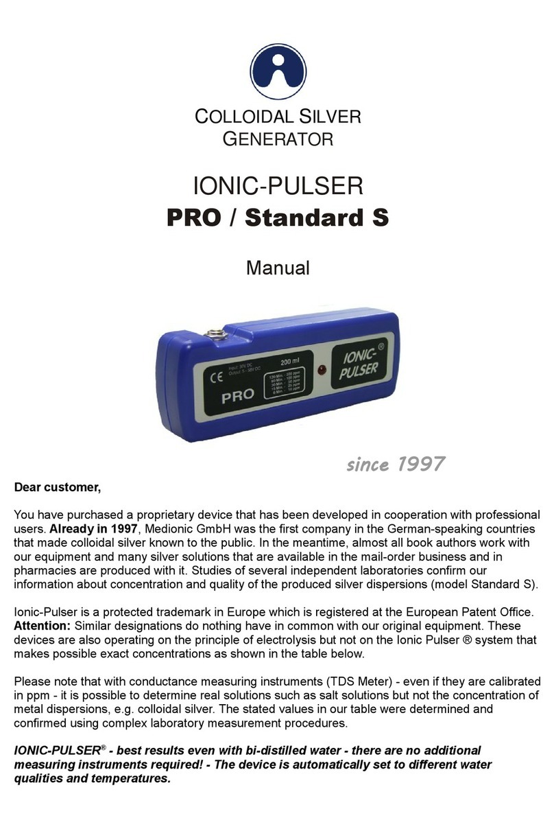 Medionic IONIC-PULSER PRO Manuel utilisateur