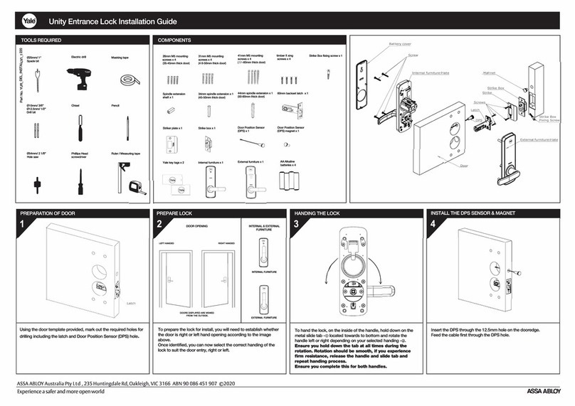 Yale Unity Manuel utilisateur Yale Unity Manuel utilisateur