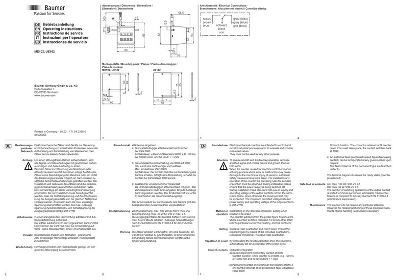 Baumer ME102 Manuel utilisateur