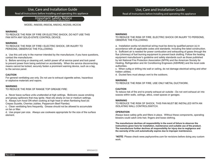 Zephyr AK6500 Guide d'installation