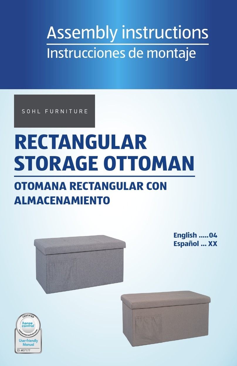 SOHL FURNITURE RECTANGULAR STORAGE OTTOMAN Manuel utilisateur