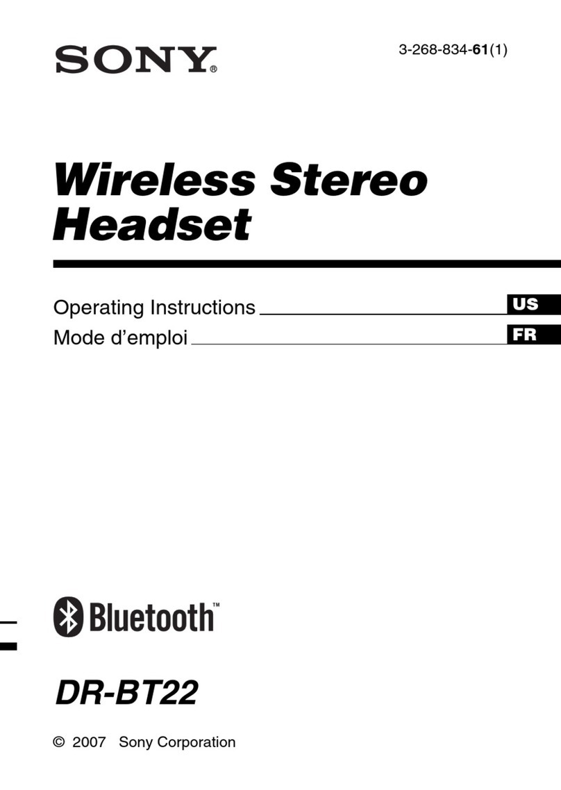 Sony DR-BT22 - Headset - Semi-open Manuel utilisateur